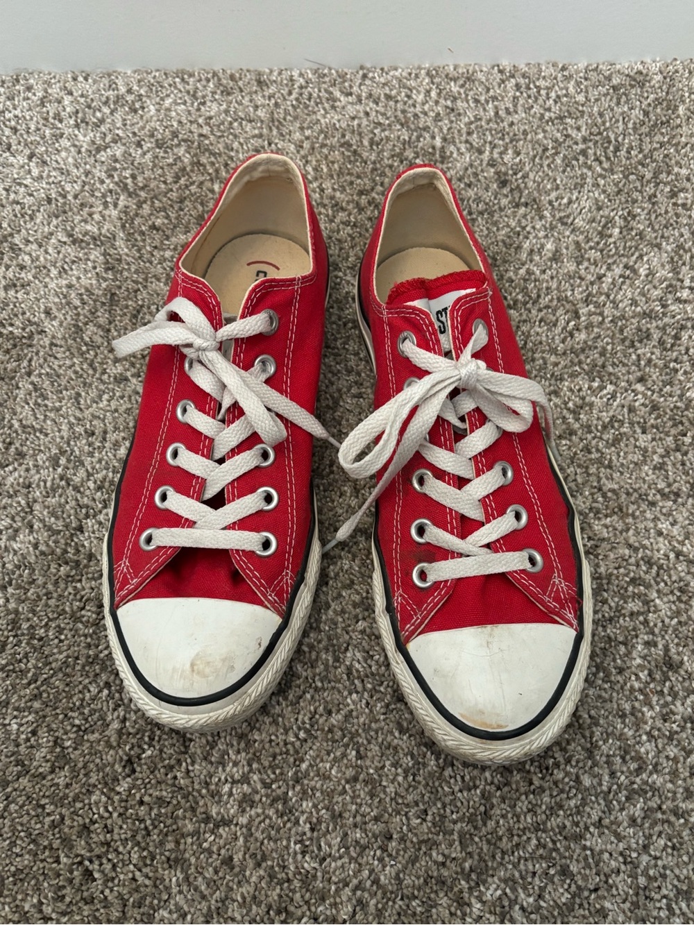 Men’s Red Canvas Lace-Up Sneakers